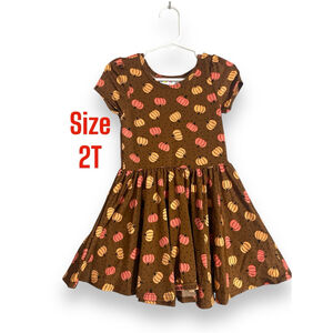 DotDotSmile Size 2T Pumpkin Fall Cap Sleeve Twirl Dress NEW